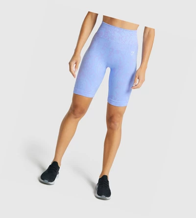 Bermudas Gymshark Adapt Animal Seamless Cycling Mujer Azules Claro | AFUJWXZ-10