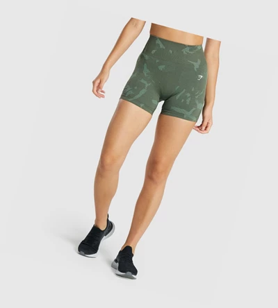 Bermudas Gymshark Adapt Camo Seamless Mujer Verdes | TISJYRD-53