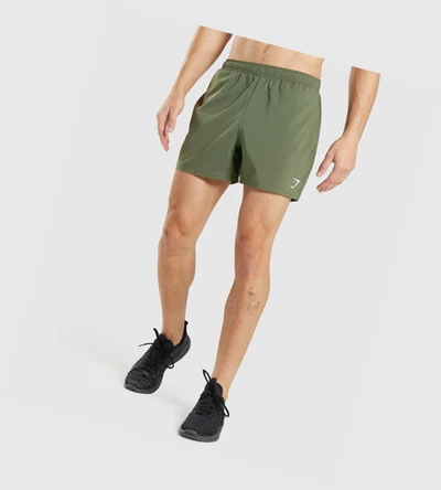 Bermudas Gymshark Arrival 5" Hombre Verde Oliva | DGIQMFT-31