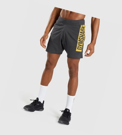 Bermudas Gymshark Bold Hombre Negros Grises | NTDQKOZ-91