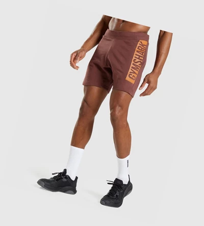 Bermudas Gymshark Bold Hombre Rosas Marrom | TKZYFSR-30