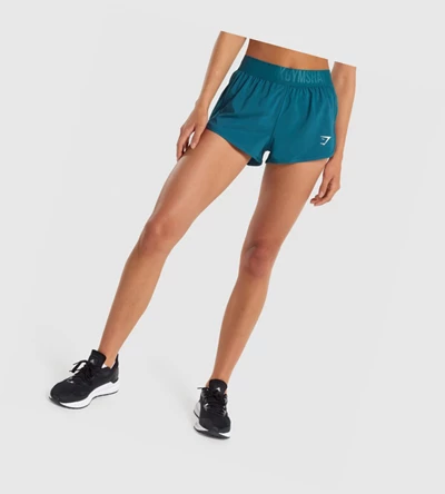 Bermudas Gymshark Entrenamiento Loose Fit Mujer Turquesa | IHDJKRB-07