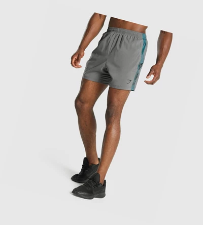 Bermudas Gymshark Estampados Deporte Hombre Grises | XBRKICY-92