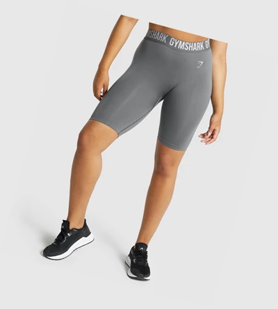 Bermudas Gymshark Fit Seamless Cycling Mujer Grises | JXMCSDQ-63