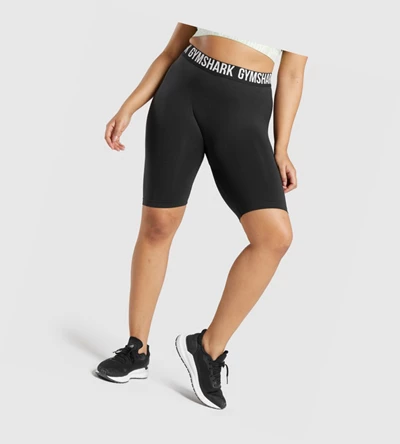 Bermudas Gymshark Fit Seamless Cycling Mujer Negros | WNKDISL-95