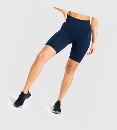 Bermudas Gymshark Flex Cycling Mujer Azul Marino | NKGFLBX-18