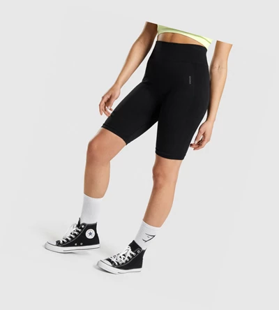 Bermudas Gymshark Flex Cycling Mujer Negros Grises | WLMDQHX-62