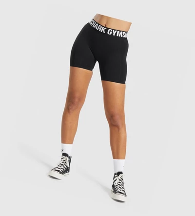 Bermudas Gymshark Flex Mujer Negros | EFHYVZB-71