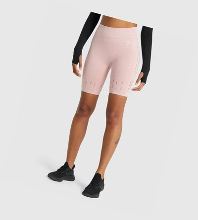 Bermudas Gymshark Glow Seamless Mujer Rosas Claro | ZPYDKCS-64