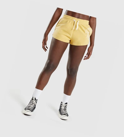 Bermudas Gymshark Legacy Estampados Mujer Amarillos | SDPBIAZ-20