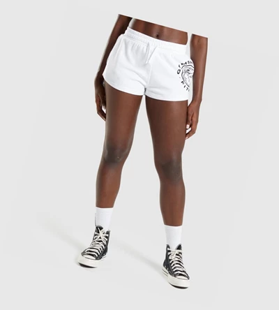 Bermudas Gymshark Legacy Estampados Mujer Blancos | XPLMFDE-97