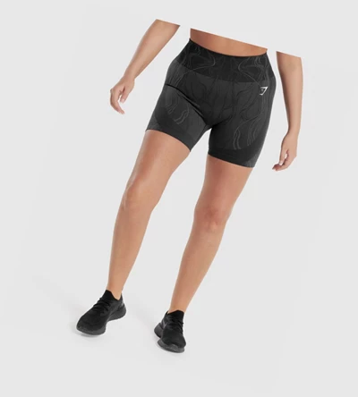 Bermudas Gymshark Mercury Seamless Mujer Negros | LVGOEAZ-30