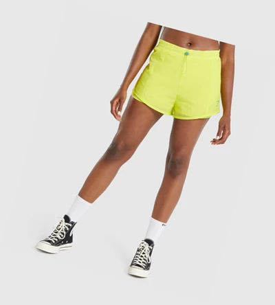 Bermudas Gymshark Pulse 2 in 1 Mujer Amarillos | QSFBNTD-01