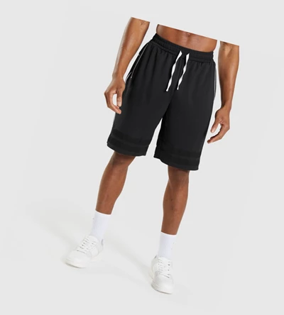 Bermudas Gymshark Recess Basketball Hombre Negros Blancos | DNCBHXE-54