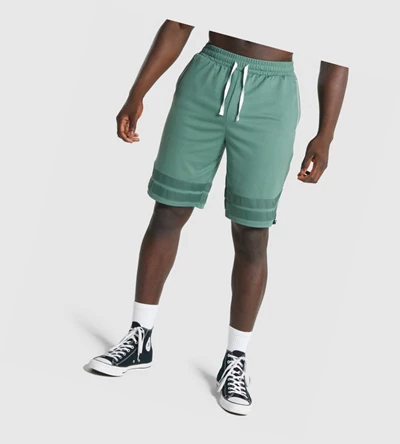 Bermudas Gymshark Recess Basketball Hombre Verdes | HILXTVN-57