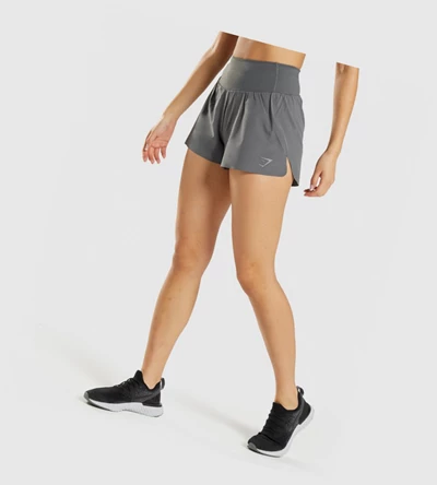 Bermudas Gymshark Speed Mujer Grises | JHEBUNT-45