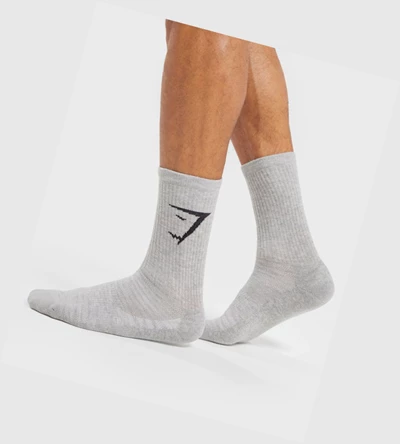 Calcetines Gymshark 3pk Hombre Blancos Grises Claro Negros | IMYEHSD-32