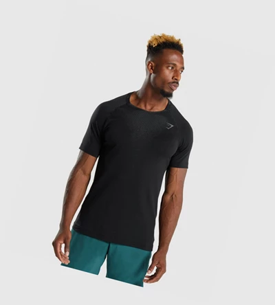 Camiseta Gymshark Apex Contrast Hombre Negros | CQHWFKV-13