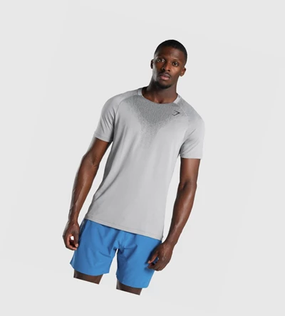 Camiseta Gymshark Apex Contrast Seamless Hombre Grises | PASWYRC-61