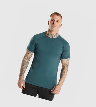 Camiseta Gymshark Apex Perform Hombre Turquesa | MDYZPIU-24