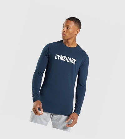 Camiseta Gymshark Apollo Hombre Azul Marino | GAMDTQB-49