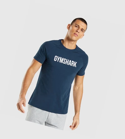 Camiseta Gymshark Apollo Hombre Azul Marino | ICDJXOY-60