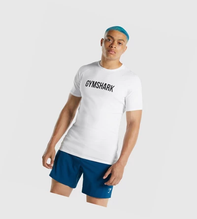 Camiseta Gymshark Apollo Hombre Blancos | BYJAXSI-96