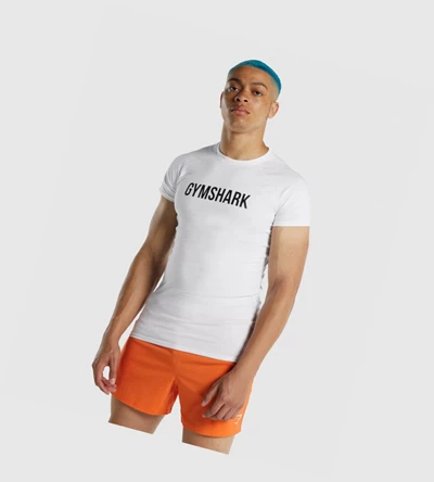 Camiseta Gymshark Apollo Hombre Blancos | SOQHZDG-95