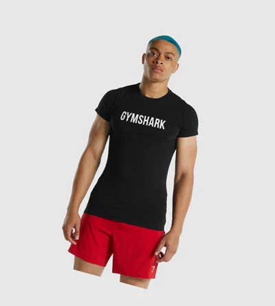 Camiseta Gymshark Apollo Hombre Negros | UNZHWVO-40