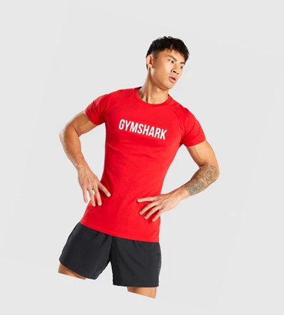 Camiseta Gymshark Apollo Hombre Rojos | PRDMZEY-87