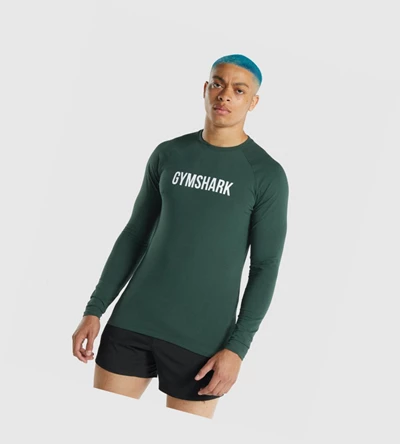 Camiseta Gymshark Apollo Hombre Verdes Oscuro | CQLVIDH-12