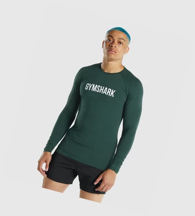 Camiseta Gymshark Apollo Hombre Verdes Oscuro | IMECKSJ-69