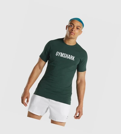 Camiseta Gymshark Apollo Hombre Verdes Oscuro | YKXFOHA-36