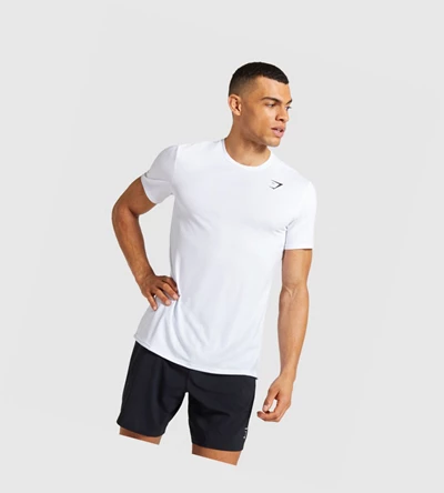 Camiseta Gymshark Arrival Hombre Blancos | MSRLDTA-01