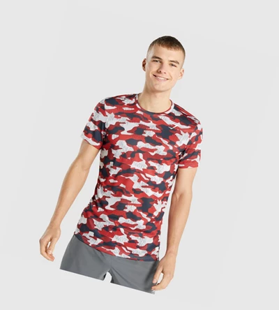 Camiseta Gymshark Arrival Hombre Rojos | AXJSGHL-67