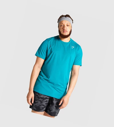 Camiseta Gymshark Arrival Hombre Turquesa | XOTYIHW-03