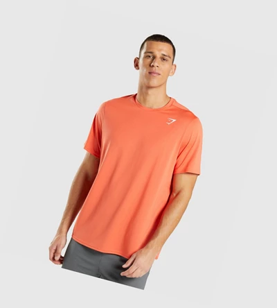 Camiseta Gymshark Arrival Regular Fit Hombre Naranjas | DZXKMRQ-17