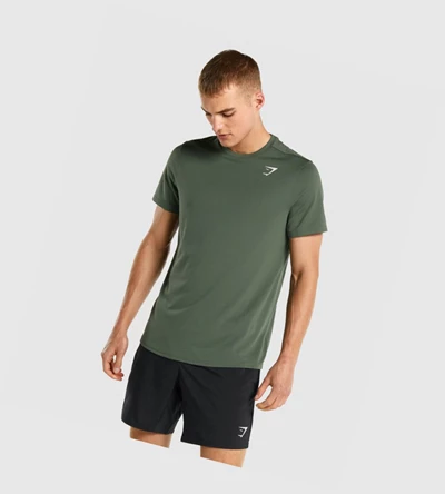 Camiseta Gymshark Arrival Regular Fit Hombre Verdes | JGZDOSM-09