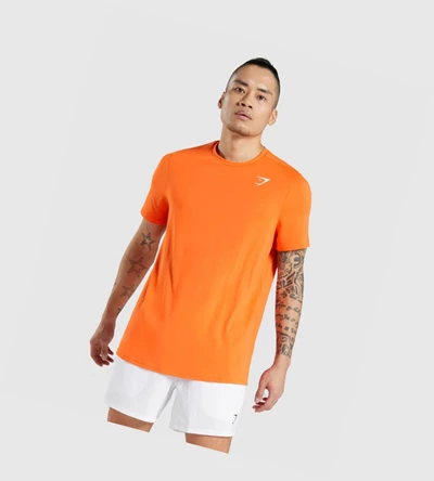 Camiseta Gymshark Arrival Regular Fit Hombre Naranjas | ZIQGBEA-02