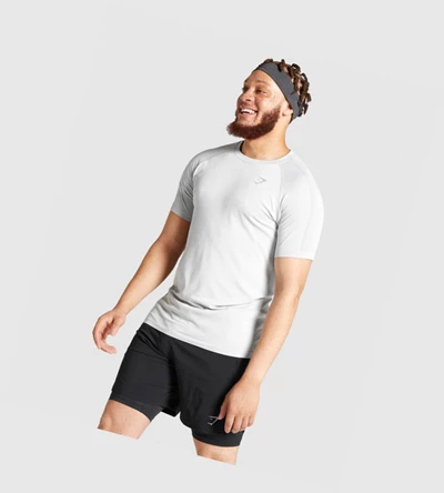 Camiseta Gymshark Aspect Ligeros Seamless Hombre Grises Claro | ZTEGBQD-67