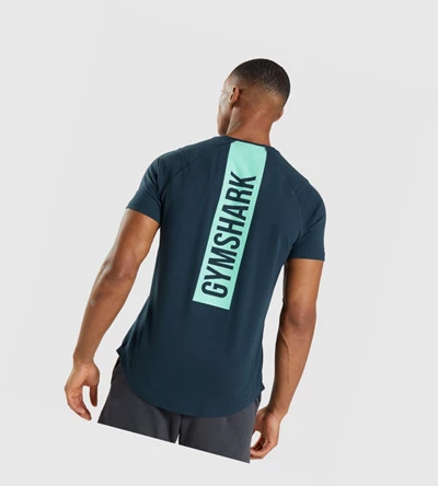 Camiseta Gymshark Bold Hombre Azul Marino | WKVPJGT-15