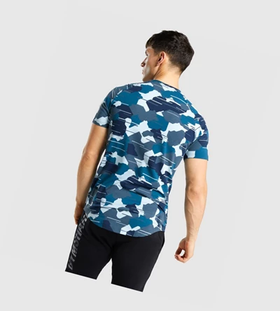 Camiseta Gymshark Bold Hombre Camuflados Blancos | HETDQGS-19