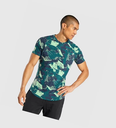 Camiseta Gymshark Bold Hombre Verdes | GALHQSK-36