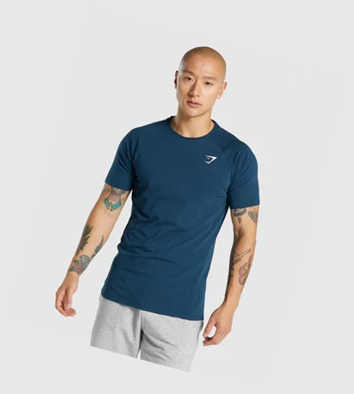 Camiseta Gymshark Critical 2.0 Hombre Azul Marino | HOUILXV-74