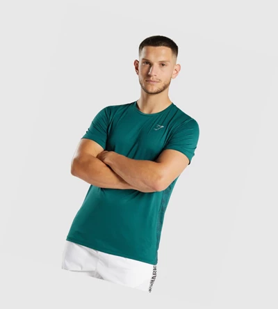 Camiseta Gymshark Deporte Hombre Turquesa | HCKWSGE-92