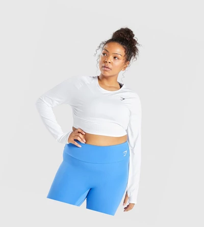 Camiseta Gymshark Entrenamiento Crop Top Mujer Blancos | YTDVMNU-36