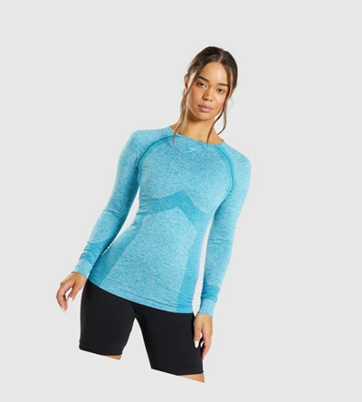 Camiseta Gymshark Flex Top Mujer Azules | STYMPBW-26