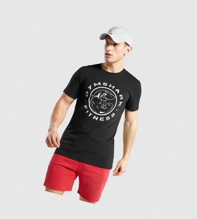 Camiseta Gymshark Legacy Hombre Negros Blancos | BWDHIXN-16