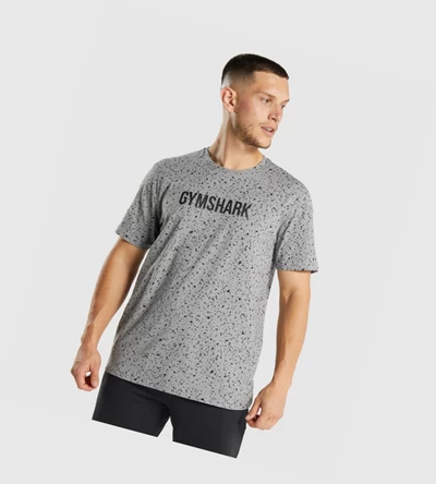 Camiseta Gymshark Micro Print Hombre Grises Claro | DFLBNOU-20