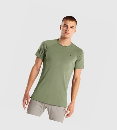 Camiseta Gymshark Studio Hombre Verdes | APEOXLR-43